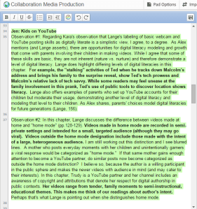 titanpad collaboration and media production lange week9 screen cap